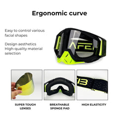 NAFEIB Motocross Goggles Windproof Glasses for ATV & MTB