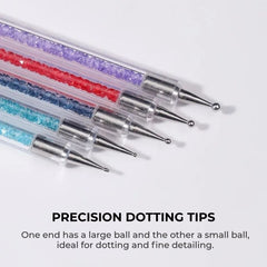 Nail Art Brush Set 2-in-1 Dotting & Liner Pens – 5pcs Kit