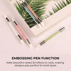 Nail Art Brush & Silicone Sculpting Pen for Gel Design