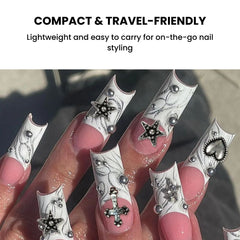 Nail Art Charms Box – Vintage Y2K Heart & Star 12 Grids