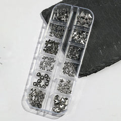 Nail Art Charms Box – Vintage Y2K Heart & Star 12 Grids