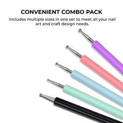 Nail Art Dotting Tools 5-Pack – 10 Sizes for Marble & Dots