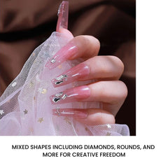Nail Art Rhinestones 300pcs Mixed Shapes Crystal Gems Set