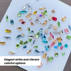 Nail Art Rhinestones 300pcs Mixed Shapes Crystal Gems Set