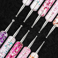 Nail Dotting Pen Set 5Pcs Dual-Ended Tools for Art & Gems