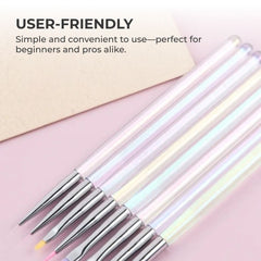 Nail Art Brushes for Gel, Acrylic & Liner Designs