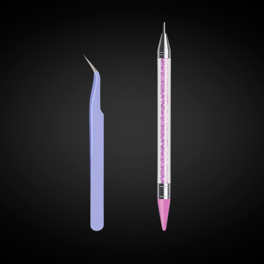 Nail Art Diamond Pens with Tweezers for Lashes & Nails
