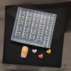 Nail Art Mold 3D Heart Skirt Lace Silicone Template