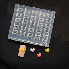 Nail Art Mold 3D Heart Skirt Lace Silicone Template