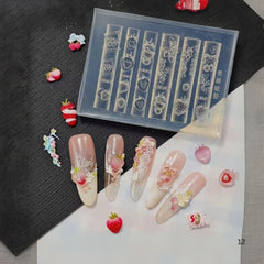 Nail Art Mold 3D Heart Skirt Lace Silicone Template