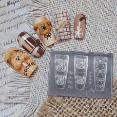Nail Art Mold 3D Heart Skirt Lace Silicone Template
