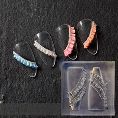 Nail Art Mold 3D Heart Skirt Lace Silicone Template