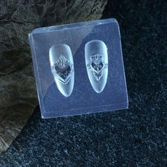 Nail Art Mold 3D Heart Skirt Lace Silicone Template