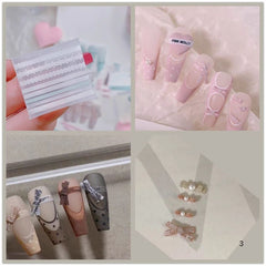 Nail Art Mold 3D Heart Skirt Lace Silicone Template