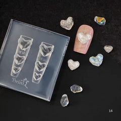 Nail Art Mold 3D Heart Skirt Lace Silicone Template