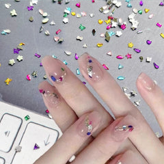 Nail Art Rhinestones 300pcs Mixed Shapes Crystal Gems Set