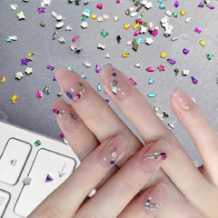 Nail Art Rhinestones 300pcs Mixed Shapes Crystal Gems Set