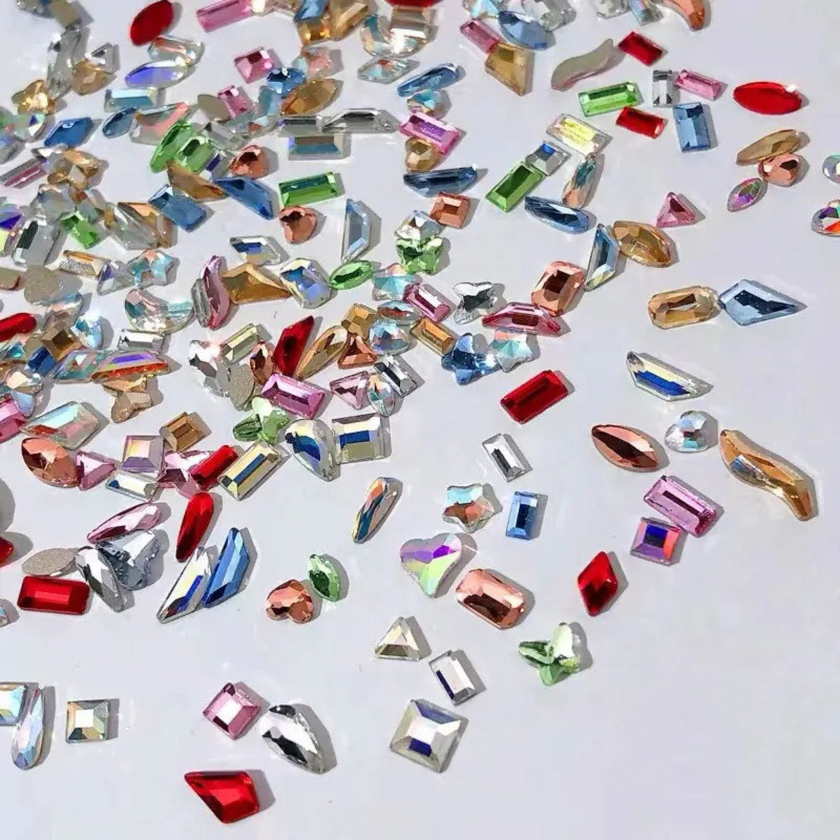 Nail Art Rhinestones 300pcs Mixed Shapes Crystal Gems Set