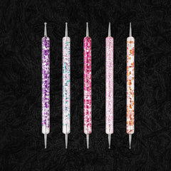 Nail Dotting Pen Set 5Pcs Dual-Ended Tools for Art & Gems