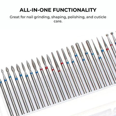 Nail Drill Bits Set 30pcs Diamond Grinding Burrs Tool Kit