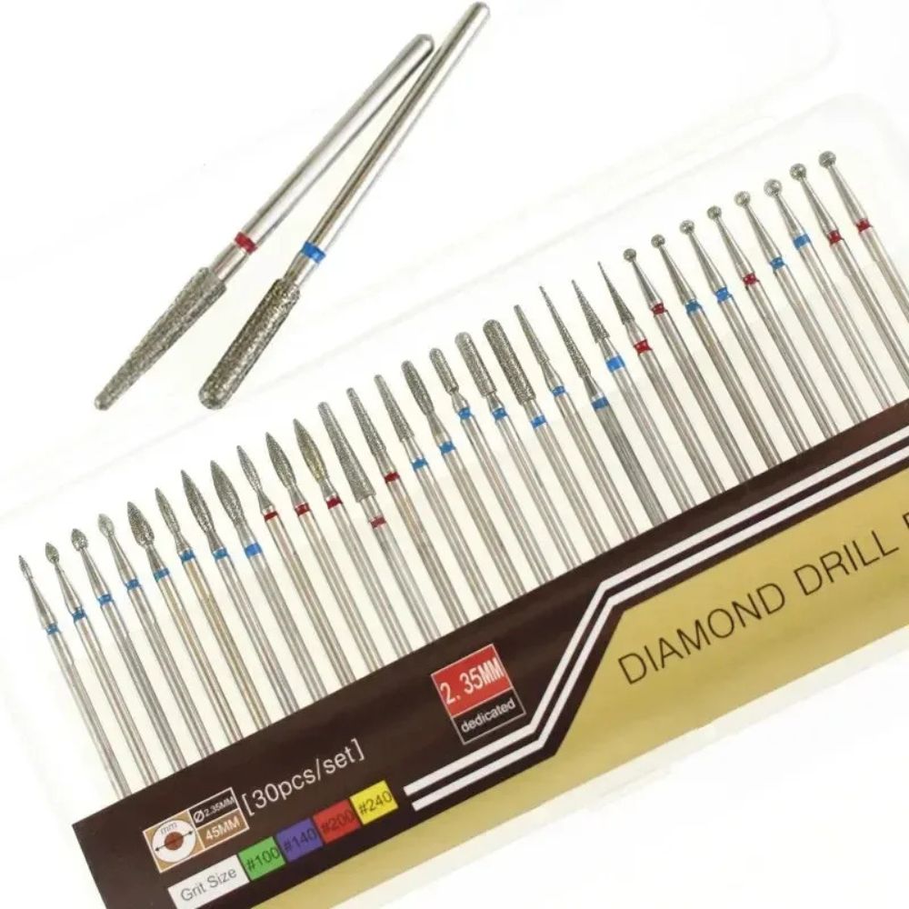 Nail Drill Bits Set 30pcs Diamond Grinding Burrs Tool Kit