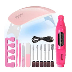 Nail Lamp Kit with High-Speed Drill for Salon Manicure