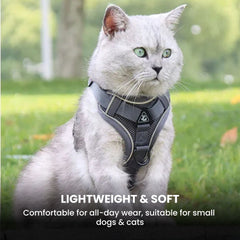 No-Pull Reflective Dog & Cat Harness — Padded Adjustable