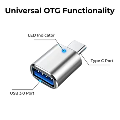 USB-C to USB A OTG Adapter for Laptops & Phones