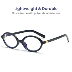Oval Retro Korean Anti-Blue Light Eyeglasses Women