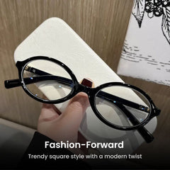 Oval Retro Korean Anti-Blue Light Eyeglasses Women