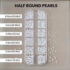 Pearl Rhinestones for Nails – 12 Grids Flatback Beads