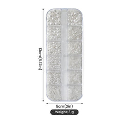 Pearl Rhinestones for Nails – 12 Grids Flatback Beads