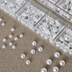 Pearl Rhinestones for Nails – 12 Grids Flatback Beads
