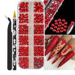 Pearl Rhinestones for Nails – 12 Grids Flatback Beads