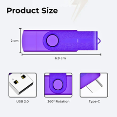 Type-C Pen Drive 128GB Real Capacity U Disk