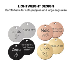 Personalized Engraved Pet ID Tag – Stainless & Color Options