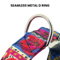Personalized Floral Pet Collar with Metal Nameplate