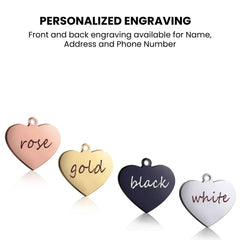 Personalized Heart Pet ID Tag — Engraved Stainless