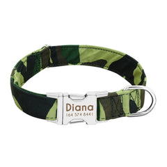 Personalized Floral Pet Collar with Metal Nameplate