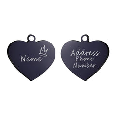 Personalized Heart Pet ID Tag — Engraved Stainless