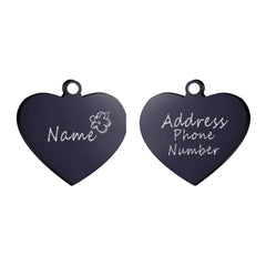 Personalized Heart Pet ID Tag — Engraved Stainless