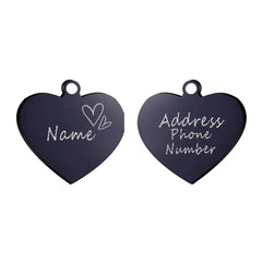 Personalized Heart Pet ID Tag — Engraved Stainless