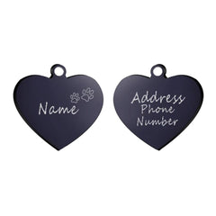 Personalized Heart Pet ID Tag — Engraved Stainless