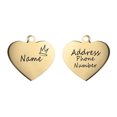Personalized Heart Pet ID Tag — Engraved Stainless