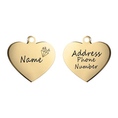 Personalized Heart Pet ID Tag — Engraved Stainless