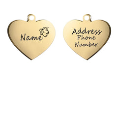 Personalized Heart Pet ID Tag — Engraved Stainless