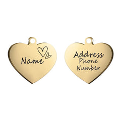 Personalized Heart Pet ID Tag — Engraved Stainless