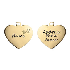 Personalized Heart Pet ID Tag — Engraved Stainless