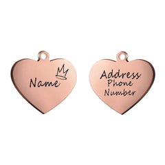Personalized Heart Pet ID Tag — Engraved Stainless