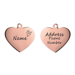 Personalized Heart Pet ID Tag — Engraved Stainless